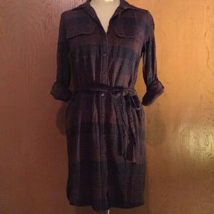 Plaid tie dress